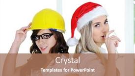  Presentation with happy new year - Colorful presentation design enhanced with women-celebrating-happy-new-year backdrop and a coral colored foreground