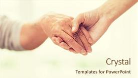  Presentation with senior care - Slide deck enhanced with women charity - people age family care background and a cream colored foreground