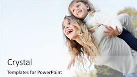  Presentation with mother blessed - Amazing presentation theme having women children - mother and daughter outdoors backdrop and a cool aqua colored foreground