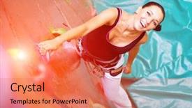  Presentation with climbing - Presentation consisting of women climbing on a wall background and a  colored foreground