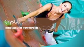  Presentation with women of the bible - Cool new slides with women climbing on a wall backdrop and a coral colored foreground