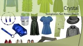  Presentation with dress shoes - Beautiful PPT theme featuring women clothes - collection dress shoes backdrop and a yellow colored foreground