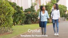  Presentation with african american college students - Amazing presentation theme having women colleges - pretty african college students walking backdrop and a coral colored foreground