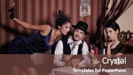  Presentation with women retro - Amazing presentation theme having women crime - gambling mafia type with cigarette backdrop and a tawny brown colored foreground