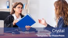  Presentation with health woman running female runner - PPT layouts with women crime - young woman visiting female lawyer background and a ocean colored foreground