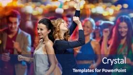  Presentation with party lights - Amazing slide set having dancing at night club disco backdrop and a navy blue colored foreground