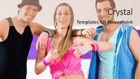  Presentation with zumba - Slide set enhanced with women dancing zumba fitness background and a coral colored foreground