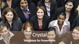  Presentation with group - Theme consisting of women diversity - elevated view of a group background and a coral colored foreground