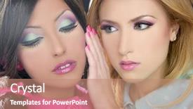  Presentation with doll - Amazing PPT layouts having women doll 1980s style fashion backdrop and a coral colored foreground