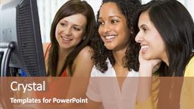  Presentation with college-students - Slides having women education - female college students background and a coral colored foreground