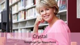  Presentation with computer evolution - Cool new theme with women education - senior woman working on computer backdrop and a lemonade colored foreground