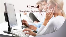  Presentation with keyboard - Theme with women emporment - image of female typing background and a lemonade colored foreground