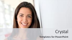  Presentation with barangay hall - Presentation featuring women emporment - portrait of beautiful businesswoman standing background and a  colored foreground