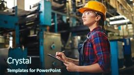  Presentation with medicinal plant metodos analiticos - Slide set featuring women engineer - working at plant background and a  colored foreground