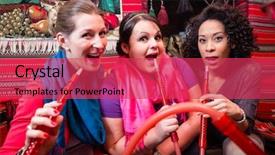 Presentation with shisha - Colorful theme enhanced with women enjoying smoking a hookah backdrop and a red colored foreground