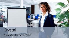  Presentation with ethnic - Presentation theme consisting of women entrepreneurs - african ethnic executive woman background and a  colored foreground