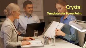  Presentation with business women - Theme having women entrepreneurs - business deadline and technology concept background and a  colored foreground