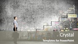  Presentation with suitcase - Beautiful slide deck featuring women entrepreneurs - image of businesswoman with suitcase backdrop and a gray colored foreground