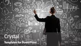  Presentation with business women - PPT theme consisting of women entrepreneurs - rear view of businesswoman looking background and a dark gray colored foreground