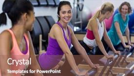  Presentation with reform - Amazing presentation theme having women exercising on reform backdrop and a  colored foreground