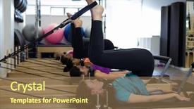  Presentation with reform - Slide set consisting of women exercising on reform background and a violet colored foreground