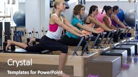  Presentation with reform - Amazing slide set having women exercising on reform backdrop and a violet colored foreground