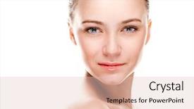  Presentation with white - Amazing slide deck having women face - beautiful woman isolated over white backdrop and a lemonade colored foreground