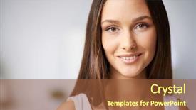  Presentation with calm - Slide set enhanced with women face - calm female with dark hair background and a tawny brown colored foreground