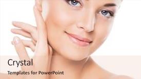  Presentation with healthy - Slide set consisting of shadow - branch of a palm leafs background and a violet colored foreground.