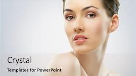  Presentation with healthy - PPT theme consisting of women face - portrait of a beautiful healthy background and a lemonade colored foreground