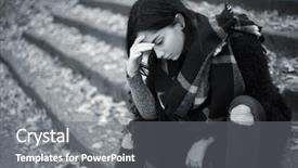  Presentation with sad teen - Audience pleasing theme consisting of women feelings - sad teen girl outdoor feeling backdrop and a gray colored foreground