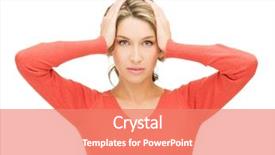  Presentation with cartoon kids holding hands - Presentation design consisting of women feelings - unhappy woman holding her head background and a coral colored foreground