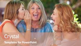  Presentation with scandal - PPT layouts consisting of women friends gossiping scandal background and a coral colored foreground