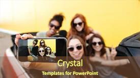  Presentation with car picture - Audience pleasing slide deck consisting of women friends sitting in car backdrop and a tawny brown colored foreground