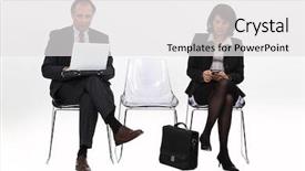 Presentation with mature students sitting at desks - Slides enhanced with mature businesspeople background and a white colored foreground