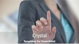  Presentation with 3d futuristic - Audience pleasing presentation design consisting of midsection of businesswoman touching futuristic backdrop and a  colored foreground