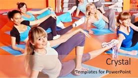  Presentation with aerobics - Cool new presentation with women group in aerobics class backdrop and a coral colored foreground