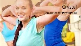  Presentation with aerobics - Amazing presentation design having women group in aerobics class backdrop and a coral colored foreground