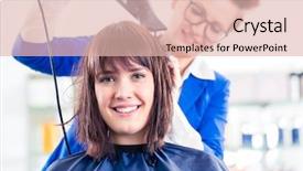  Presentation with hair corporate female - Beautiful PPT theme featuring women hair with blow dryer backdrop and a lemonade colored foreground