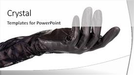  Presentation with black women - PPT theme consisting of women hand in black leather background and a  colored foreground