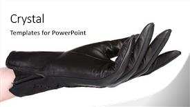  Presentation with black women - Theme consisting of women hand in black leather background and a  colored foreground