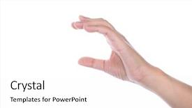  Presentation with hold hand - Colorful slide set enhanced with sliced cheese and green butter backdrop and a soft green colored foreground