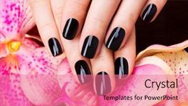  Presentation with black women - Audience pleasing theme consisting of women hands with black manicure backdrop and a coral colored foreground