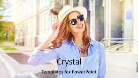  Presentation with sad woman walking - Theme featuring women hats - beautiful young woman walking background and a light blue colored foreground