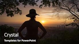  Presentation with sunset - Beautiful presentation featuring women hats - silhouette of a young woman backdrop and a wine colored foreground