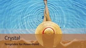  Presentation with hat - Amazing PPT layouts having women hats - woman in hat relaxing backdrop and a red colored foreground