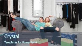  Presentation with rest - Amazing slide deck having women having rest after shoping backdrop and a ocean colored foreground