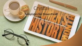  Presentation with events women - PPT theme consisting of women-history-month-word-abstract background and a yellow colored foreground