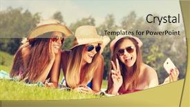  Presentation with adventure biking women - Amazing slide set having women in bikin taking self backdrop and a soft green colored foreground