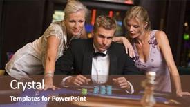  Presentation with roulette - Amazing presentation theme having women in casino at roulette backdrop and a tawny brown colored foreground